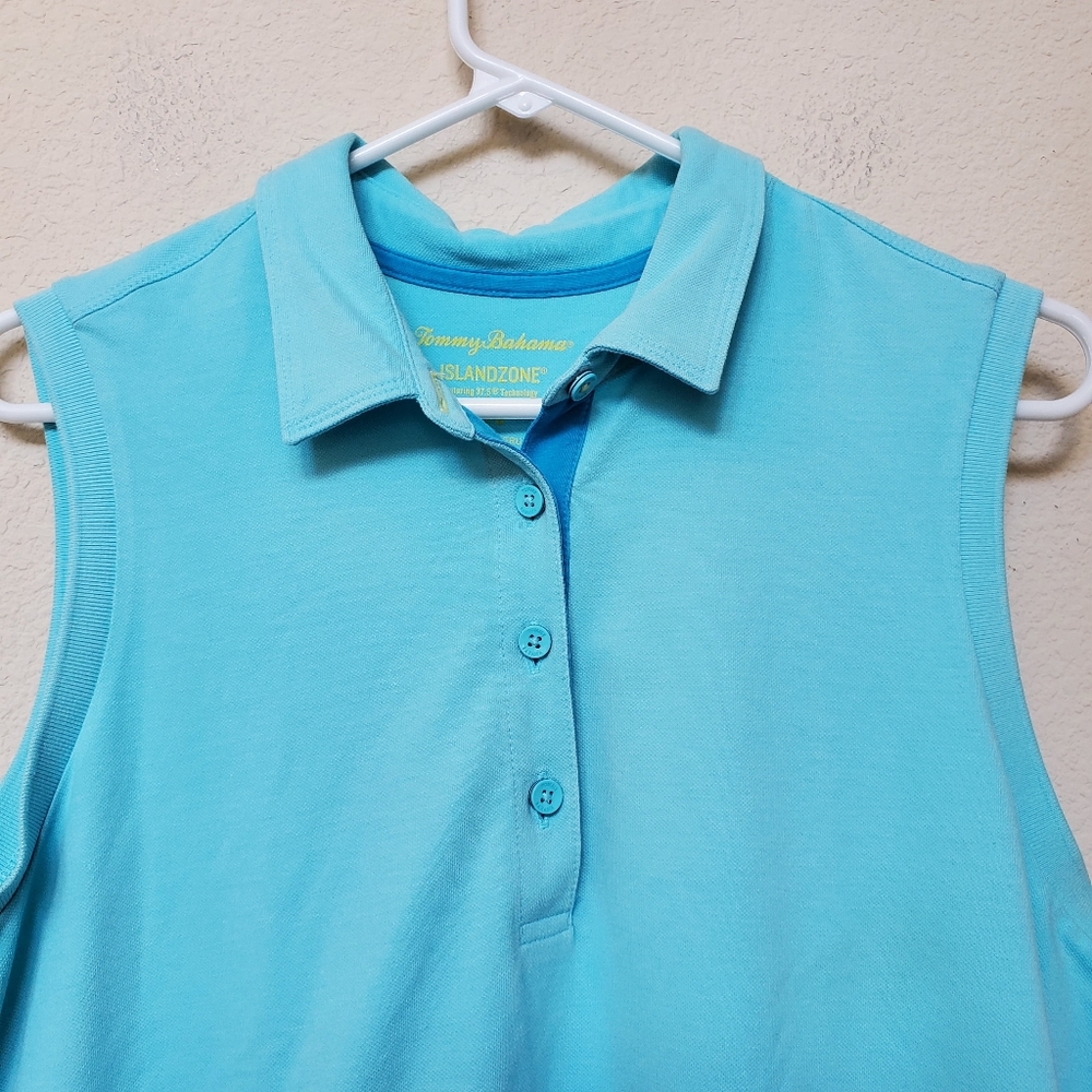 Tommy Bahama Sleeveless Polo Island Zone Top.  Size Large - Picture 3 of 6